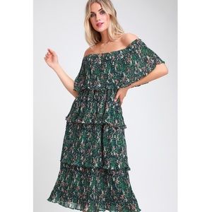 Off-the-Shoulder Ruffle Midi Dress
